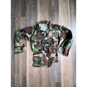 US Air Force BDU Field Jacket Small Short Woodland Camo Good Military Ripstop